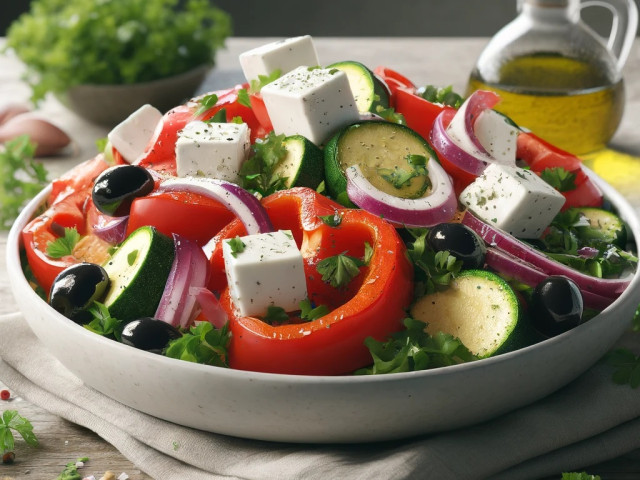 Gemüsesalat mit Feta