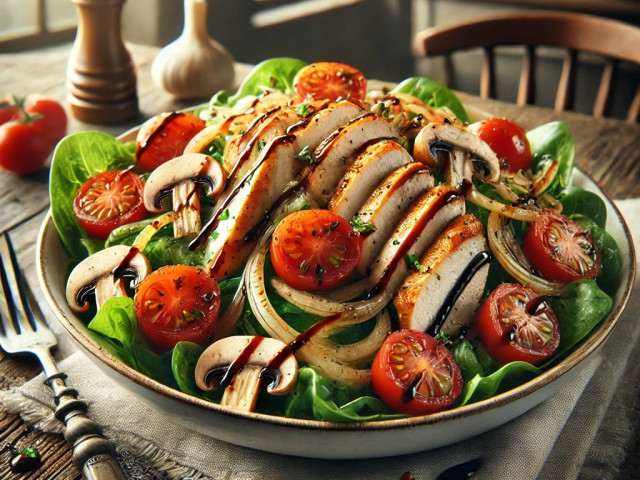 Salat mit Putenstreifen