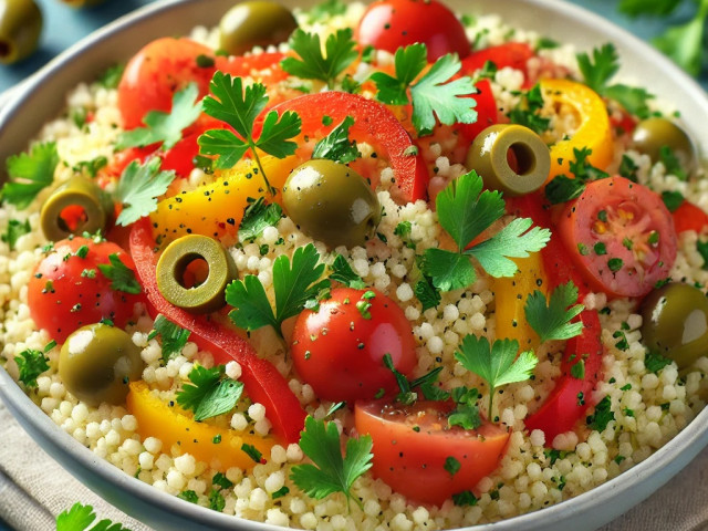 Orientalisches Couscous mit Tomaten-Salat