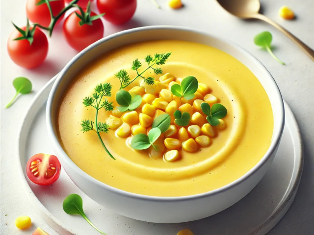 Maiscremesuppe mit Curry und Kurkuma