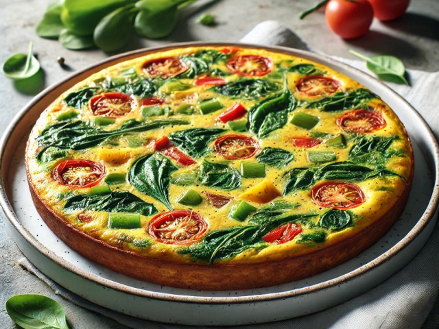 Frittata mit Spinat und Tomaten