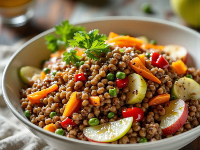 Linsensalat mit Apfel & Karotten