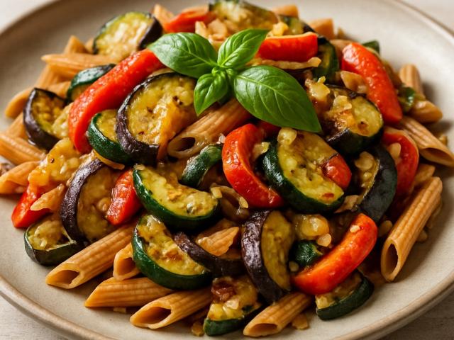 Hülsenfrüchte-Nudeln mit Gemüse