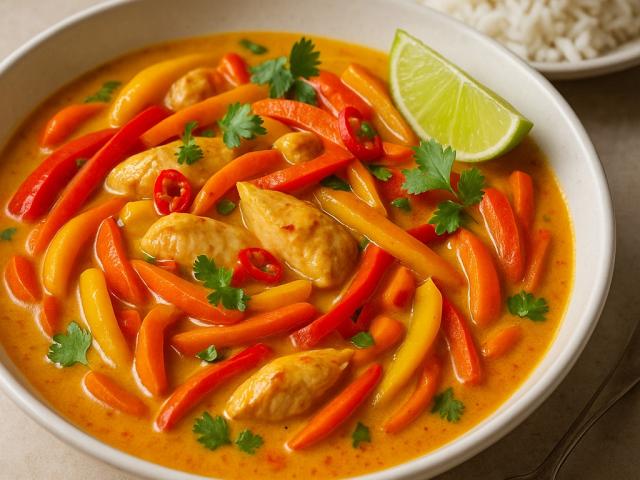 Thai Curry mit Reis mit Gemüse