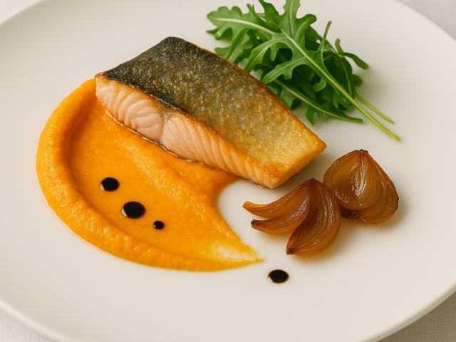 Bachsaibling mit Zwiebeln