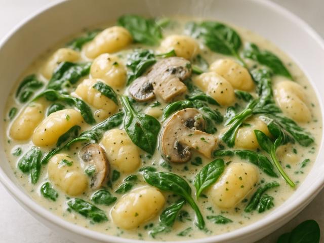 Gnocchi mit Spinat-Frischkäsesoße