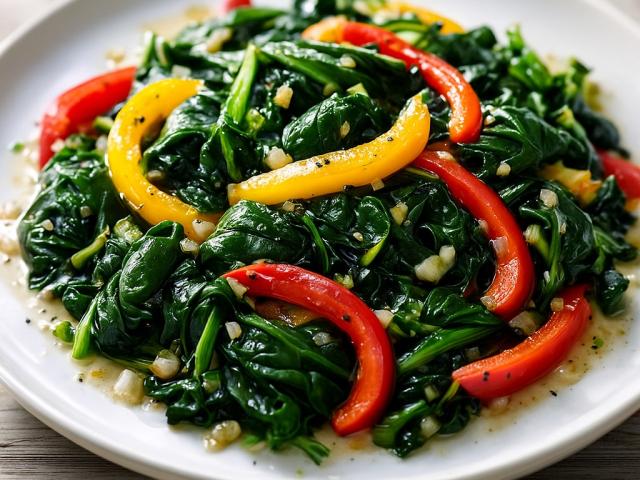 Spinat mit Paprika