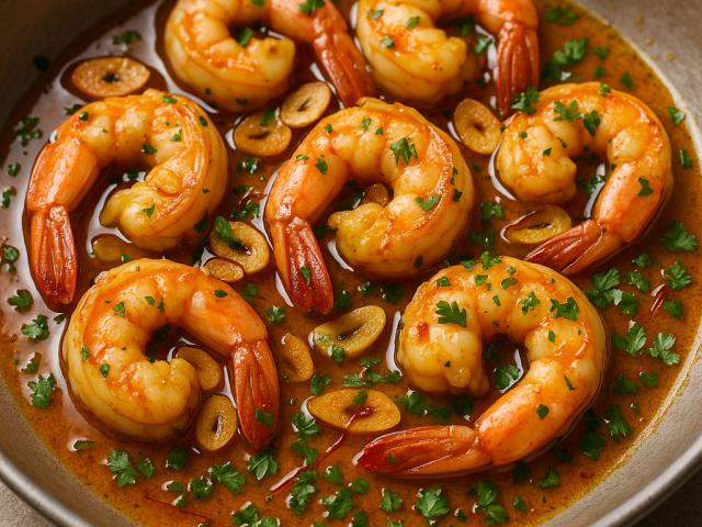 Shrimps mit Safran, Sherry und Knoblauch