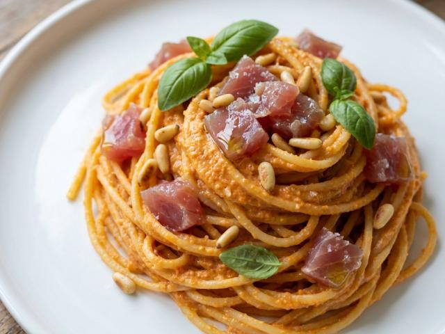 Spaghetti mit Ricotta und Thunfisch